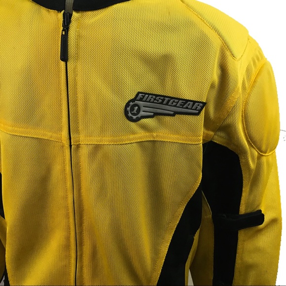 Motorcycle Jacket Yellow First Gear Size Medium - Picture 4 of 6